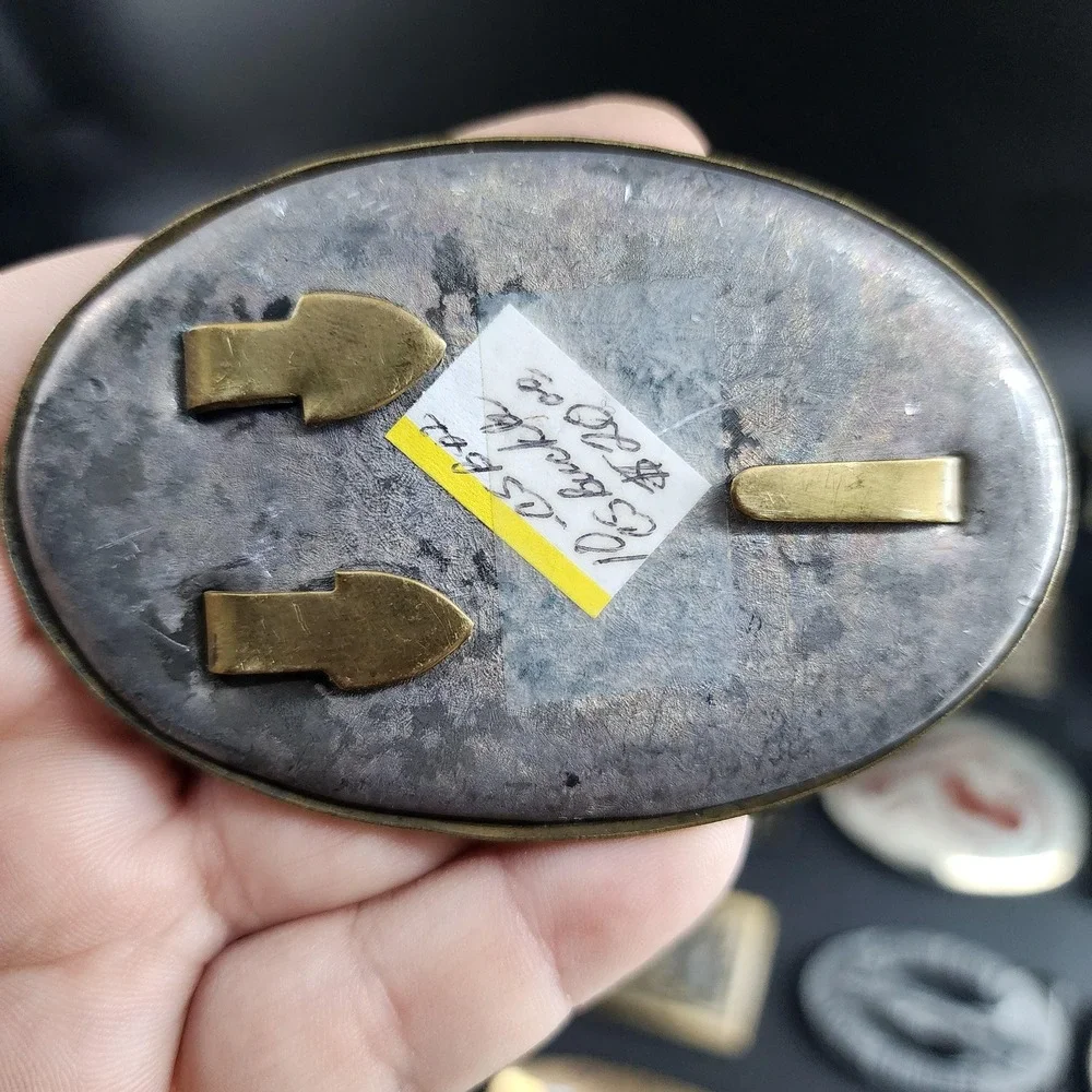 Vintage Gold Toned CS War Re-enactment Belt Buckle, Hefty Weighted Buckle